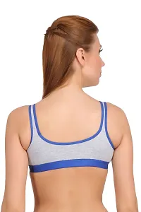 Arousy Women?s Cotton Lycra Molded Cup|Sports Bra|Gym Bra|Yoga Bra|Running Bra|Teenage Bra|Sports Bra Women|Sports Bra for Women for Gym|Sports Bra for Girls|Sports Bra Combo Blue,Grey-thumb3