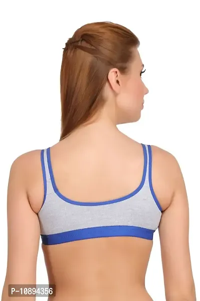 Arousy Women?s Cotton Lycra Molded Cup|Sports Bra|Gym Bra|Yoga Bra|Running Bra|Teenage Bra|Sports Bra Women|Sports Bra for Women for Gym|Sports Bra for Girls|Sports Bra Combo Blue,Grey-thumb4