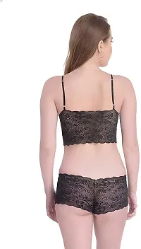 Stylish Black Net Lace Baby Dolls For Women-thumb3