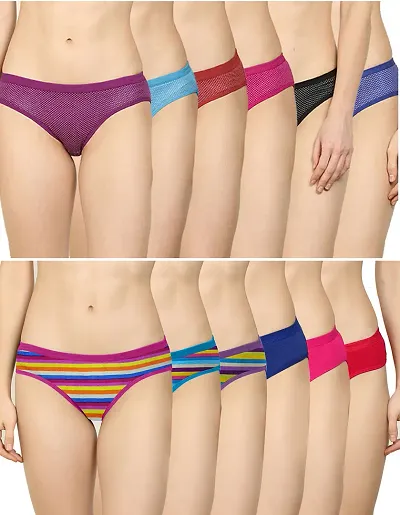 Beach Curve Women Silk Hipster Panties Combo -100% ( Pack of 12 ) ( Color : Black,Red,Blue,Pink,Puple,Light Blue,Orange,Green,Purple,Red,Blue,Pink )