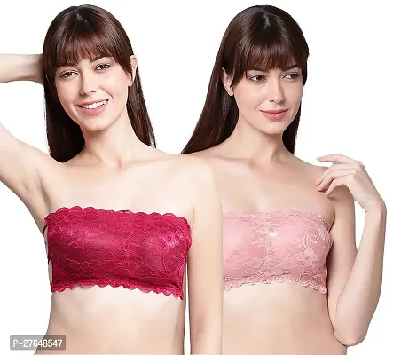 Stylish Multicoloured Net Solid Bras For Women Pack Of 2