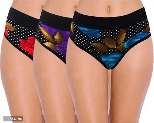 Women Cotton Silk Hipster Multicolor Panties Combo  Cotton ( Pack of 3 ) ( Color : RedPurpleBlue ) ( Pattern : Solid ) ( Size : M )