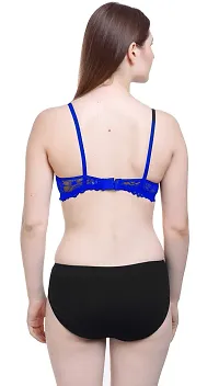 Arousy Fashion Honeymoon Lingerie Set Cotton Bra Panties Set for Women|Bra Panty Set |Bra Panty Set for Women with Sexy|Undergarments|Lingerie Set for Women for Sexy Honeymoon| Red,Blue-thumb3