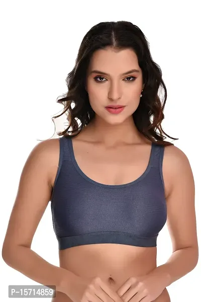 Stylish Blue Cotton Solid Bras For Women ( Pack of 1 )