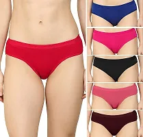 Beach Curve Women Cotton Silk Hipster Multicolor Panties Combo -100% Cotton ( Pack of 6 ) ( Color : Red,Blue,Pink,Puple,Black,Maroon )-thumb1