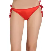 AROUSY Stretchy Satin Sexy Panty Set, Soft Shiny Beachwear Set, Swimwear Bikini Pack of 4-thumb1