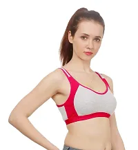 Arousy Women?s Cotton Gym Sports Bra|Gym Bra|Yoga Bra|Running Bra|Teenage Bra|Sports Bra Combo (Pack of 2) (Color : Pink,Purple) (Size : 34)-thumb1