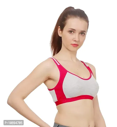 Arousy Women?s Cotton Gym Sports Bra|Gym Bra|Yoga Bra|Running Bra|Teenage Bra|Sports Bra Combo (Pack of 2) (Color : Pink,Purple) (Size : 34)-thumb2