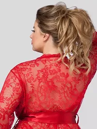Stylish Red Net Lace Baby Dolls For Women-thumb3
