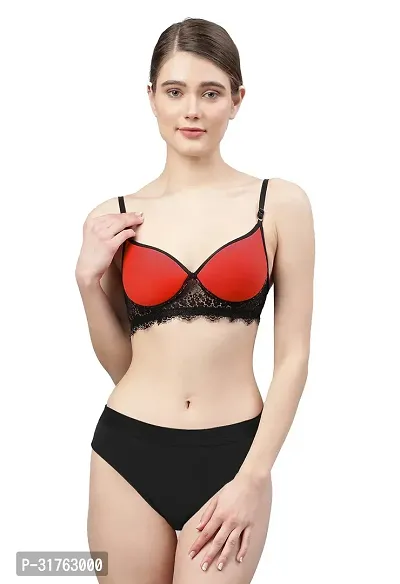 Stylish Cotton Solid Bra and Panty set for Women