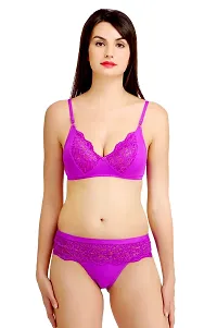 Arousy Women's Bra Panty Set Purple-thumb1