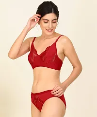 Arousy Sexy Lingerie for Honeymoon Sex|Lingerie Set for Women|Bra Panty Set for Women|Babydolls Sexy Lingerie for Honeymoon| Sexy Lingerie Red-thumb1