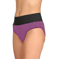 Stylish Purple Cotton Silk Self Pattern Briefs For Women-thumb2