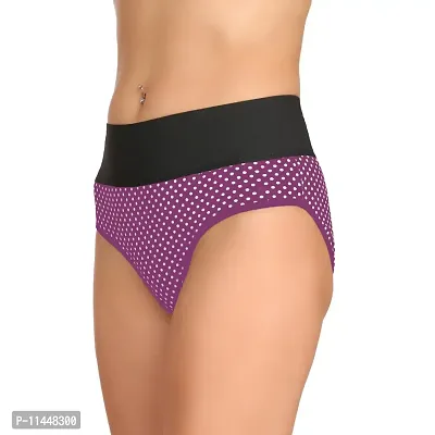 Stylish Purple Cotton Silk Self Pattern Briefs For Women-thumb3
