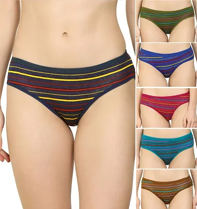 Arousy - Women Cotton Silk Hipster Multicolor Panties Combo -100% Cotton ( Pack of 6 )