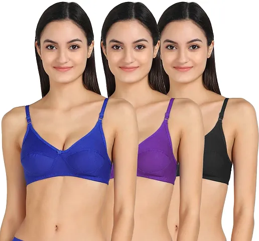 Women Plain Non-Padded Bra ( Pack Of 3 )