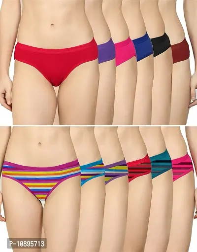 Beach Curve Women Cotton Silk Hipster Multicolor Panties Combo -100% Cotton ( Pack of 12 ) ( Color : Red,Blue,Pink,Puple,Black,Maroon,Orange,Green,Purple,Red,Blue,Pink )-thumb0