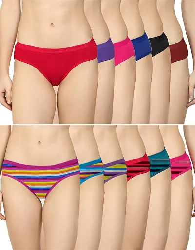 Beach Curve Women Silk Hipster Panties Combo -100% ( Pack of 12 ) ( Color : Red,Blue,Pink,Puple,Black,Maroon,Orange,Green,Purple,Red,Blue,Pink )