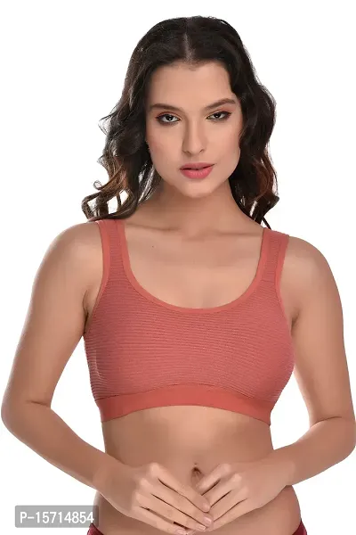 Stylish Orange Cotton Solid Bras For Women ( Pack of 1 )-thumb0
