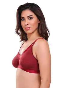 Arousy Women's Cotton Non Wired Full Coverage T-Shirt Bra|Shaper Bra|Push up Bra |Teenage Bra|Regular Use Bra|Comfortable Bra|Free Bra Hook Extender| Maroon,Pink-thumb2