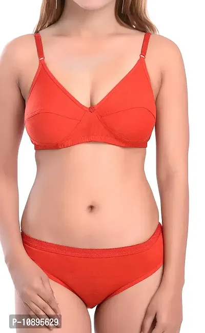 Beach Curve-Women's Cotton Bra Panty Set for Women Lingerie Set Sexy Honeymoon Undergarments (Color : Red)(Pack of 1)(Size :30) Model No : Ruchi SSet-thumb5