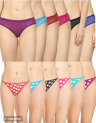 Women Cotton Silk Hipster Multicolor Panties Combo  Cotton ( Pack of 12 ) ( Color : BlackRedBluePinkPupleLight BluePinkRedBlackBluePurpleLight Blue ) ( Pattern : Solid ) ( Size : M )