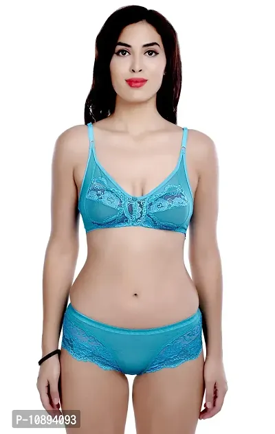 Arousy Non Padded Wirefree Bra and Panty Set for Woman Light Blue-thumb0