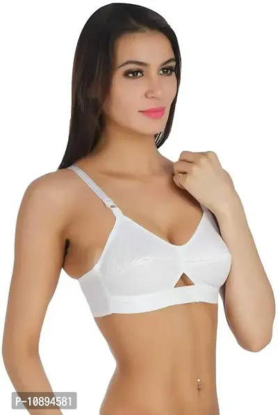 Arousy Women's Non-Wired Full Cup Cotton Bra White-thumb3