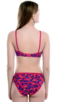 Beach Curve-Women's Cotton Bra Panty Set for Women Lingerie Set Sexy Honeymoon Undergarments (Color : Pink)(Pack of 1)(Size :30) Model No : 3kon SSet-thumb3