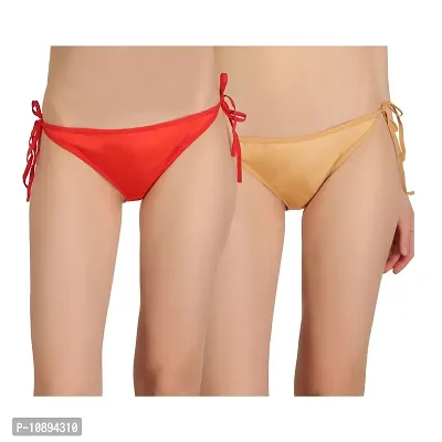 AROUSY Stretchy Satin Sexy Panty Set, Soft Shiny Beachwear Set, Swimwear Bikini