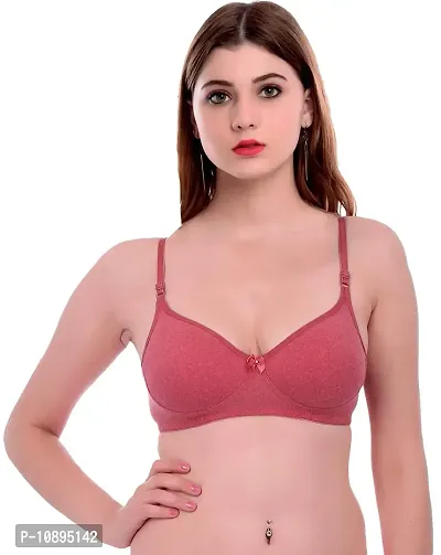 Arousy Fashion Comfortz Women Cotton Non Padded Non-Wired Bra (Pack of 1) (Color : Red) (Size : 38)