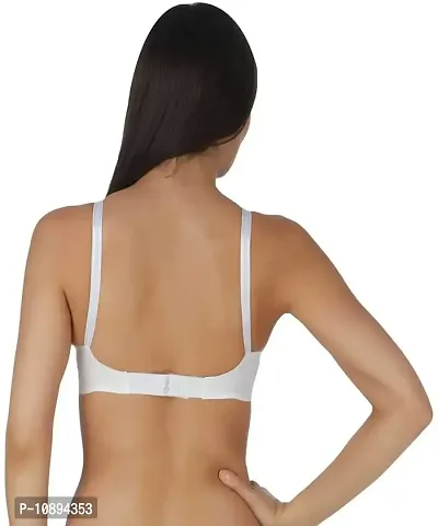 Arousy Women's Non-Wired Full Cup Cotton Bra White-thumb4