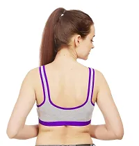 Arousy Women?s Cotton Sports Bra|Gym Bra|Yoga Bra|Running Bra|Teenage Bra|Sports Bra Combo (Pack of 2) (Color : Pink,Purple) (Size : 34)-thumb2