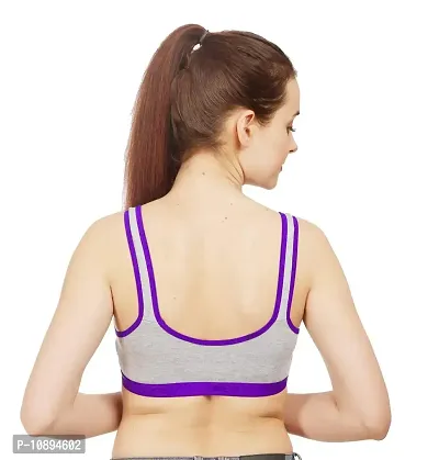 Arousy Women?s Cotton Sports Bra|Gym Bra|Yoga Bra|Running Bra|Teenage Bra|Sports Bra Combo (Pack of 2) (Color : Pink,Purple) (Size : 34)-thumb3