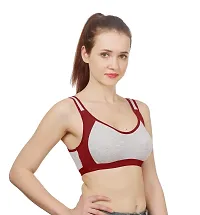 Arousy Women?s Cotton Gym Sports Bra|Gym Bra|Yoga Bra|Running Bra|Teenage Bra|Sports Bra Combo (Pack of 2) (Color : Maroon,Black) (Size : 38)-thumb1