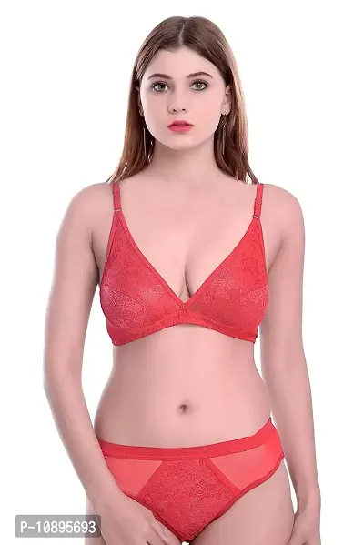 Beach Curve-Women's Cotton Bra Panty Set for Women Lingerie Set Sexy Honeymoon Undergarments (Color : Red)(Pack of 1)(Size :30) Model No : Safal &et-thumb5