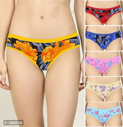 Women Cotton Silk Hipster Multicolor Panties Combo  Cotton ( Pack of 6 ) ( Color : PinkBlueYellowRedYellowBlue ) ( Pattern : Solid ) ( Size : M )