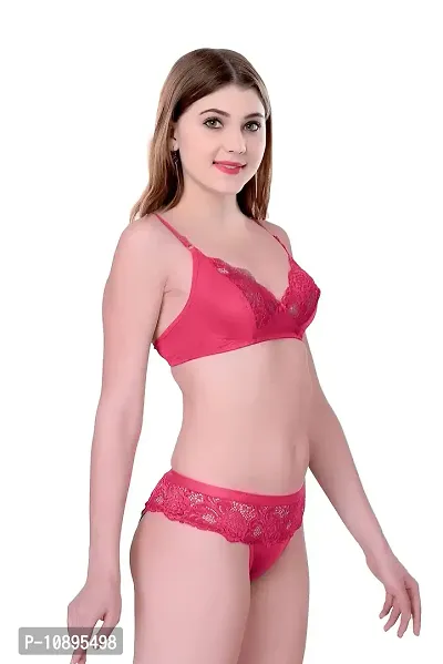 Beach Curve-Women's Cotton Bra Panty Set for Women Lingerie Set Sexy Honeymoon Undergarments (Color : Pink,Blue,Red)(Pack of 3)(Size :36) Model No : Cate SSet-thumb2