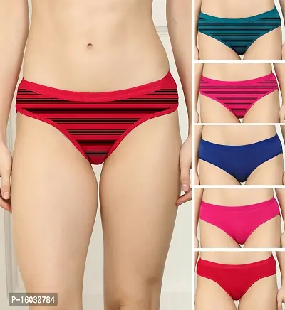 Women Cotton Silk Hipster Multicolor Panties Combo  Cotton ( Pack of 6 ) ( Color : RedBluePinkRedBluePink ) ( Pattern : Solid ) ( Size : M )-thumb0