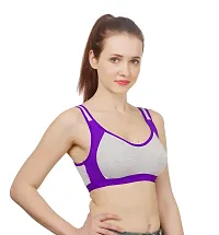 Arousy Women?s Cotton Sports Bra|Gym Bra|Yoga Bra|Running Bra|Teenage Bra|Sports Bra Combo (Pack of 1) (Color : Purple) (Size : 32)-thumb1