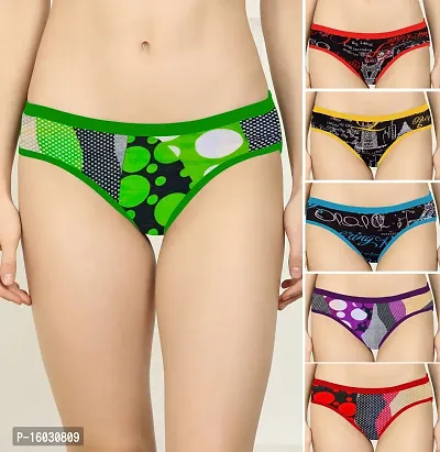 Women Cotton Silk Hipster Multicolor Panties Combo  Cotton ( Pack of 6 ) ( Color : RedPurpleGreenYellowRedBlue ) ( Pattern : Solid ) ( Size : M )