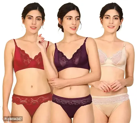 Pack Of 3 Maroon Cotton Bras With Lycra Straps For Teenagers – Marron -  Teenager Bra