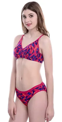 Beach Curve-Women's Cotton Bra Panty Set for Women Lingerie Set Sexy Honeymoon Undergarments (Color : Pink)(Pack of 1)(Size :30) Model No : 3kon SSet-thumb2