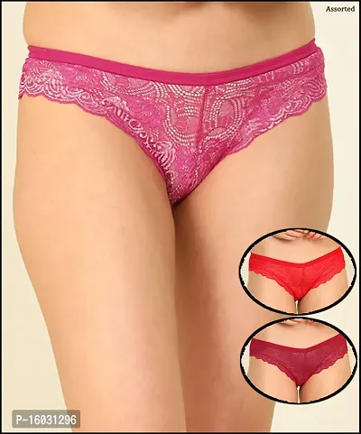 Beach Curve- Women Cotton Silk Hipster Multicolor Panties Combo  Cotton ( Pack of 3 ) ( Color : RedPinkMaroon ) ( Pattern : Solid ) ( Size : M )