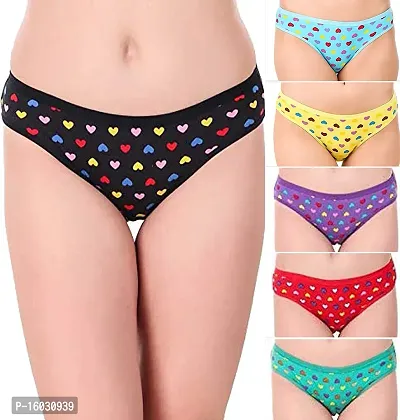 Women Cotton Silk Hipster Multicolor Panties Combo  Cotton ( Pack of 6 ) ( Color : PurpleRedBlueYellowGreenBlack ) ( Pattern : Solid ) ( Size : M )-thumb0