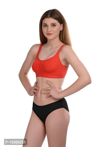 Stylish Fancy Cotton Bra  Panty Set For Women Pack Of 3-thumb3