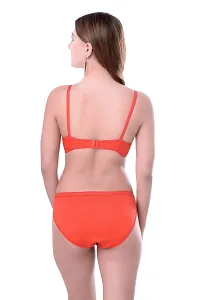 Women Cotton Bra Panty Set for Lingerie Set Pack of 1  Color : Orange-thumb3