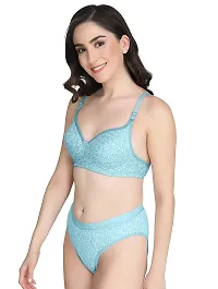 Women Cotton Bra Panty Set for Lingerie Set Pack of 1  Color : Blue-thumb2