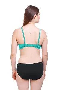 Arousy-Women's Cotton Bra Panty Set for Women Lingerie Set Sexy Honeymoon Undergarments (Color : Blue,Green)(Pack of 2) Model No : SK01-thumb3