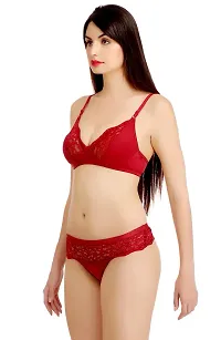 Arousy Women's Bra Panty Set Red-thumb2